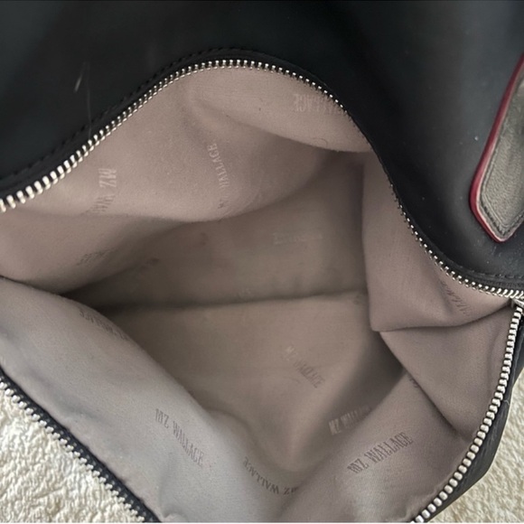 MZ Wallace Chelsea Bedford Nylon And Leather Strap Zip Tote Handbag In Black - Picture 9 of 14